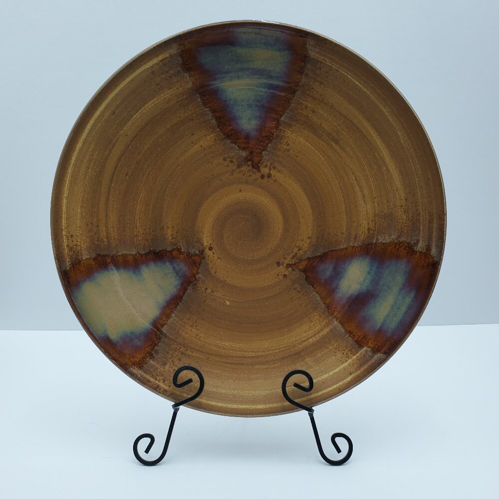 Sango Splash Brown Dinner Plate Matte Glossy Glazes Earth Tones # 4951 Plate